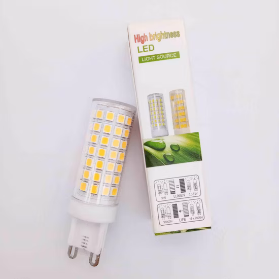 Nuova lampadina LED G9 dimmerabile da 9 W CA 120 V o 230 V di alta qualità PC+ceramica senza sfarfallio